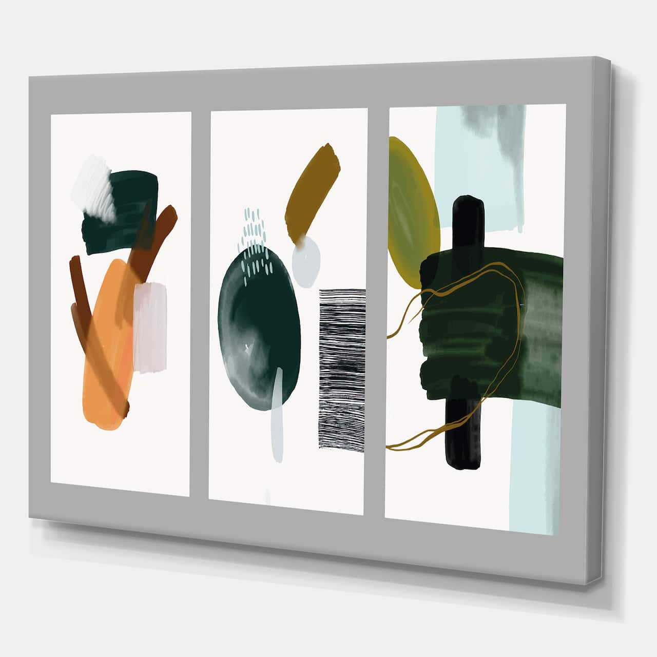 Designart - Minimalistic Compostion of Organic Shapes IV - Modern Canvas Wall Art Print
